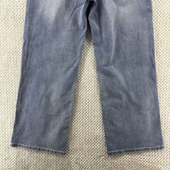 HDLTE Jeans Women M Blue Medium Denim Wash Wide Leg High Rise 5 Pockets Stretchy - Picture 9 of 16